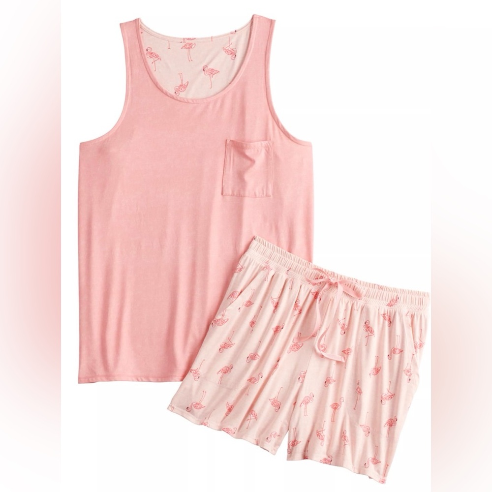 Croft & Barrow Women’s luxe Pink Flamingo Pajama Set